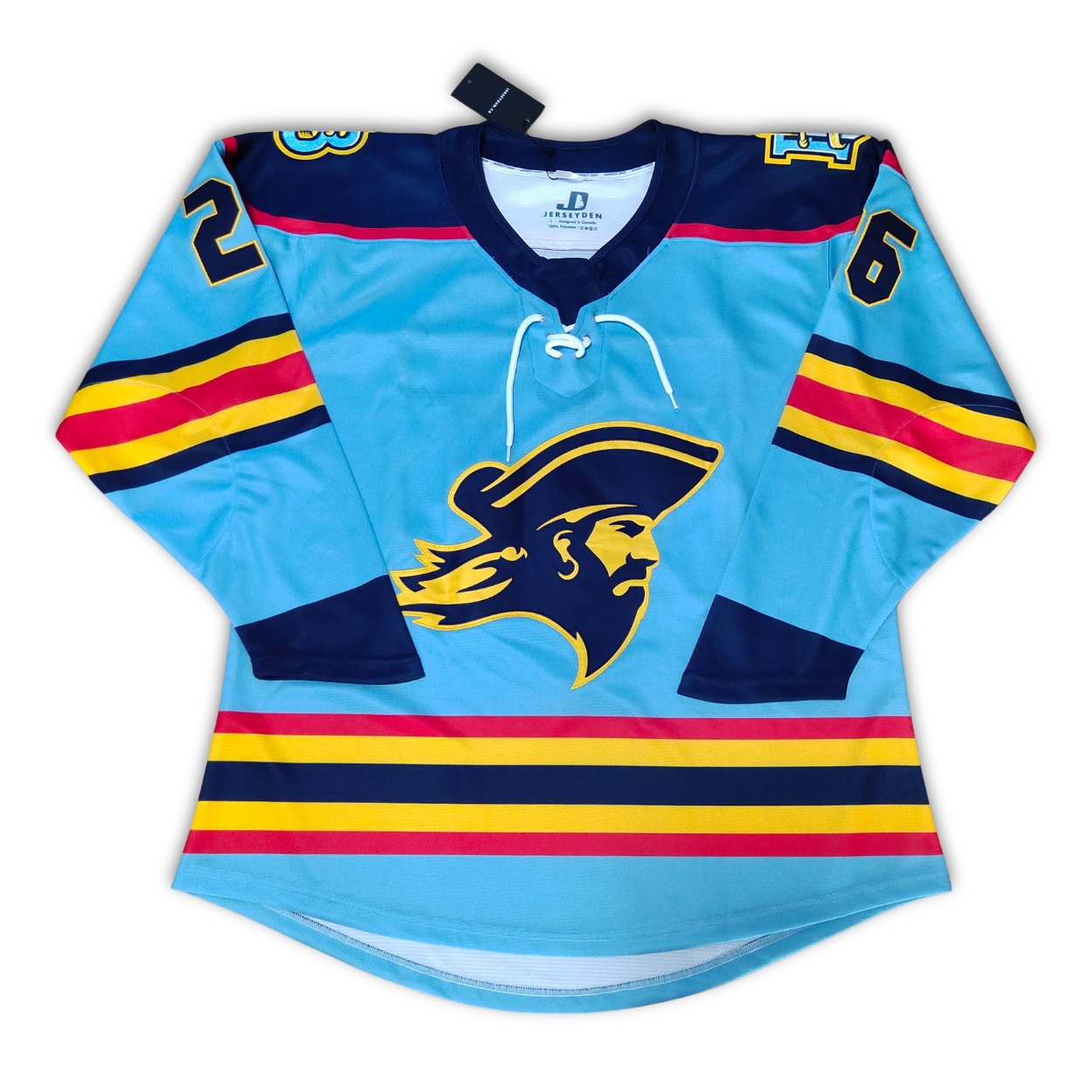 Custom hockey jersey for mens league team with custom name, numbers and logos