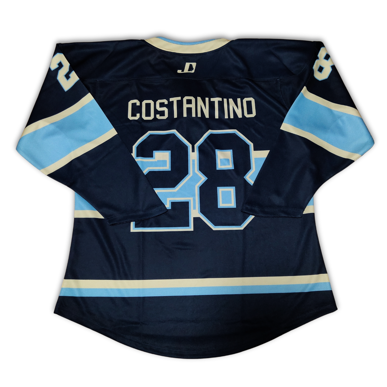 Custom hockey jersey for mens league team with custom name, numbers and logos